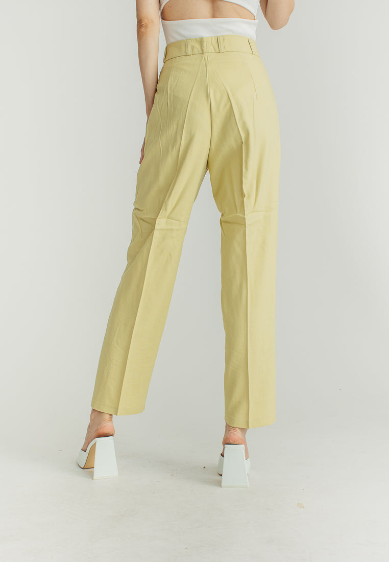 Yvette Green Straight Cut Trouser Pants