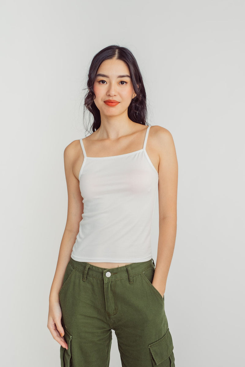 Zen White Sleeveless Basic Sando Top