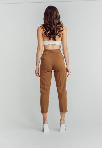 Sachi Brown Pencil Cut with Side Pocket Pants
